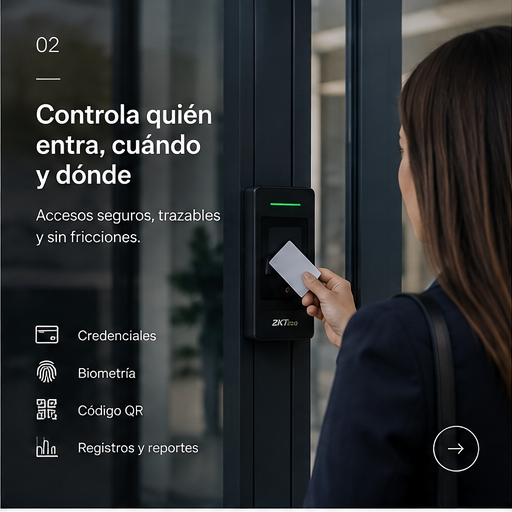 Control de acceso peatonal con credenciales y biometría
